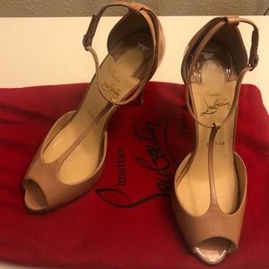 Christian Louboutin Senora Nude Shoes 37.5